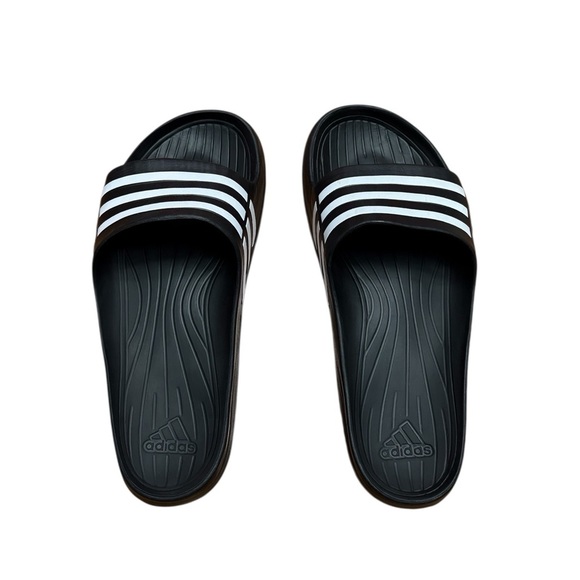 NEW, Adidas, Women’s Adilette Aqua Slides, Black & White, Size 9 ☀️ - Picture 3 of 8